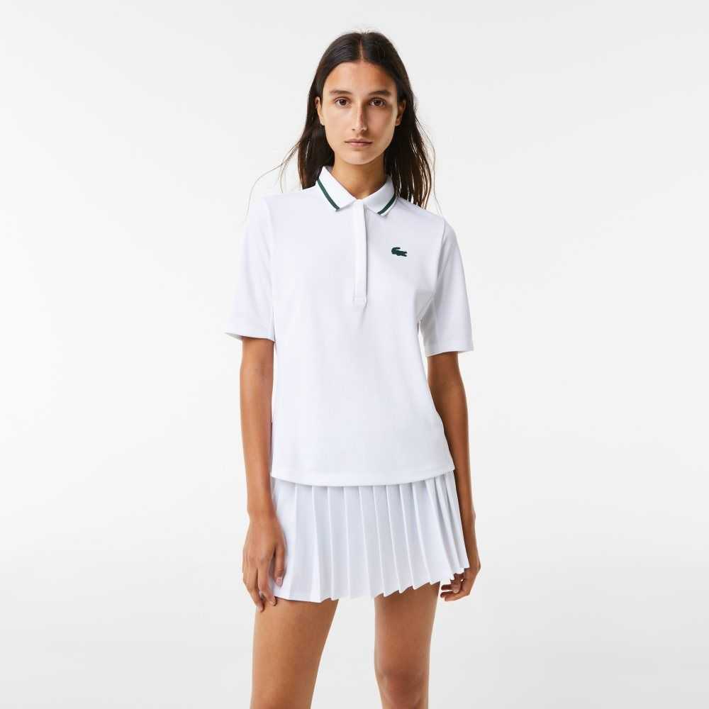 Lacoste SPORT Thermo-Regulating Pique Tennis Hvite Grønn | 8947-RDBYZ