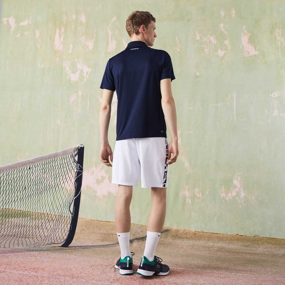 Lacoste SPORT Ultra-Dry Pique Tennis Marineblå Blå Lilla Grønn | 7936-PDFGM