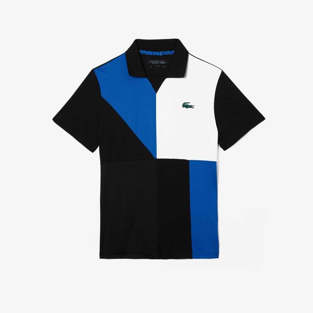 Lacoste SPORT Ultra-Dry Pique Tennis Svarte Blå Hvite | 7516-DBQNT