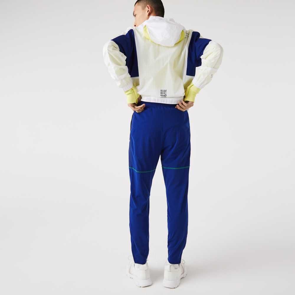 Lacoste SPORT Zip Pockets Tapered Tracksuit Blå Hvite | 4650-IRLNG