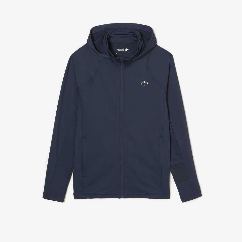 Lacoste SPORT Zipped High-Neck Hette Blå | 3548-PWCHG