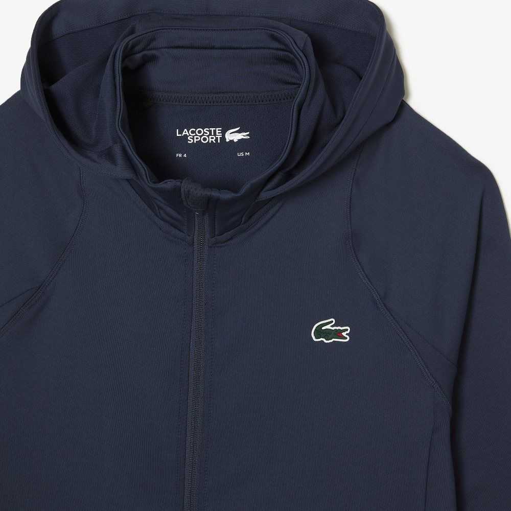 Lacoste SPORT Zipped High-Neck Hette Blå | 3548-PWCHG