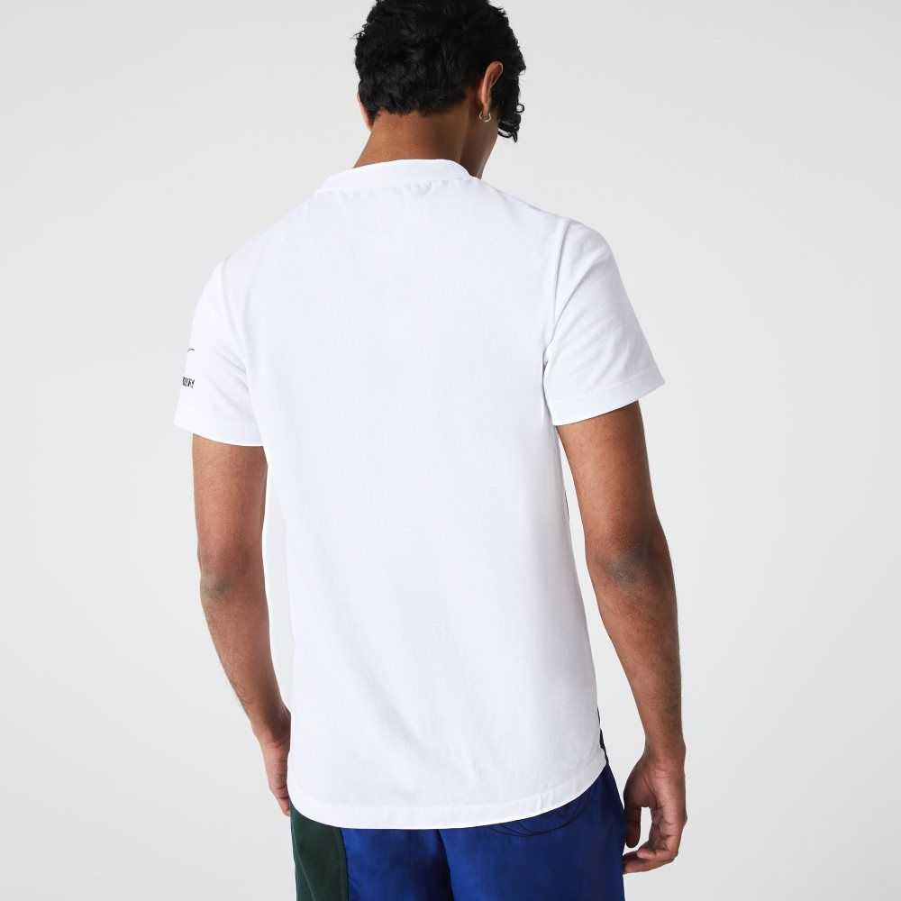 Lacoste SPORT x Theo Curin Grafiske Jersey Hvite Marineblå Blå | 4728-HXTPS