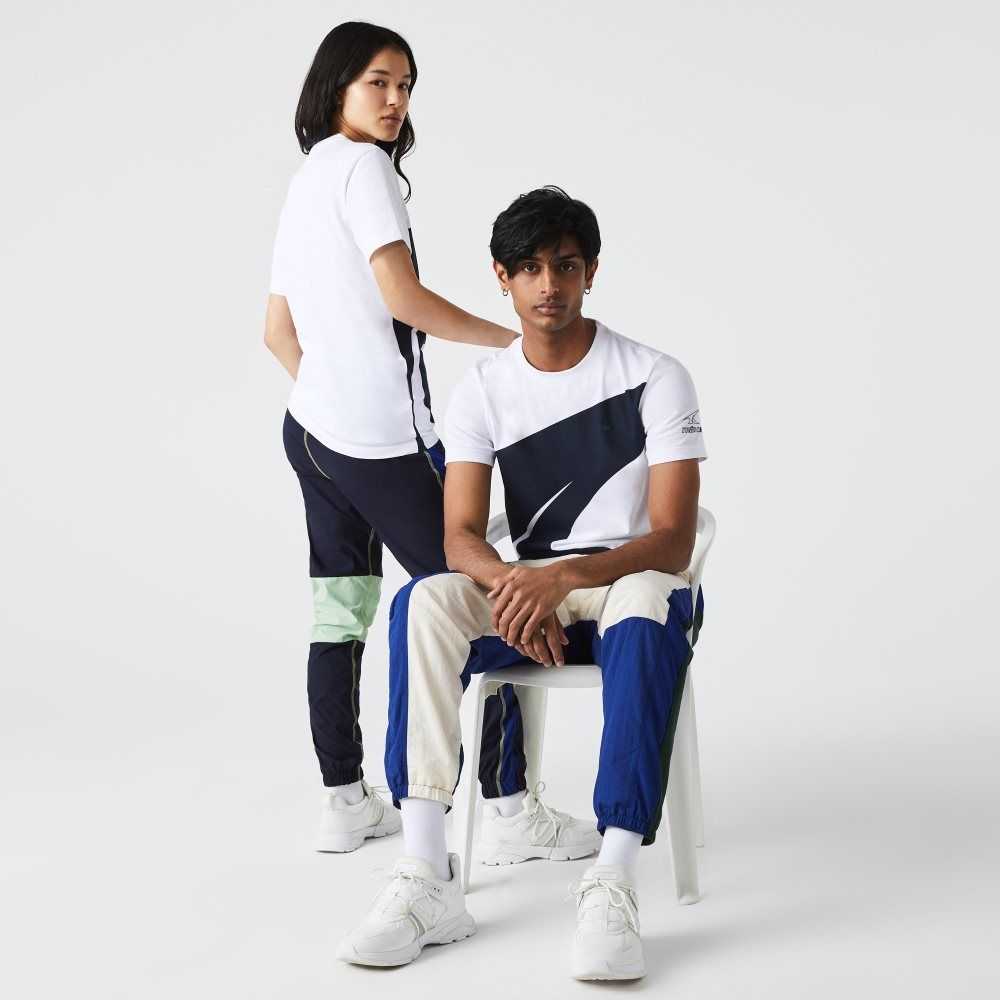 Lacoste SPORT x Theo Curin Grafiske Jersey Hvite Marineblå Blå | 4728-HXTPS