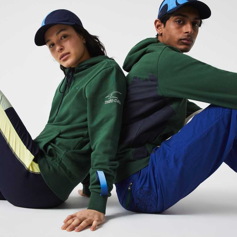 Lacoste SPORT x Theo Curin Organic Bomull Hoodie Grønn Marineblå Blå | 5231-GATHP