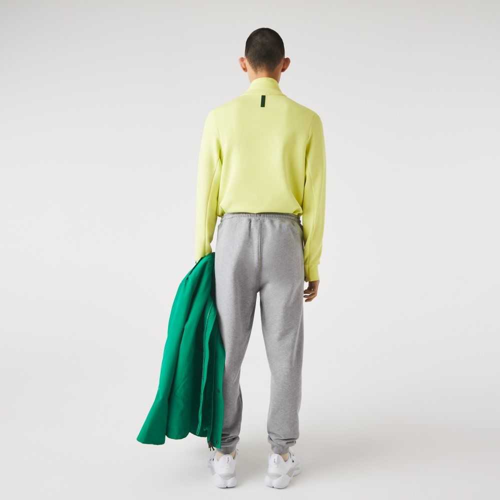 Lacoste Signature And Crocodile Print Bomull Fleece Jogging Grå | 7901-BZRLN