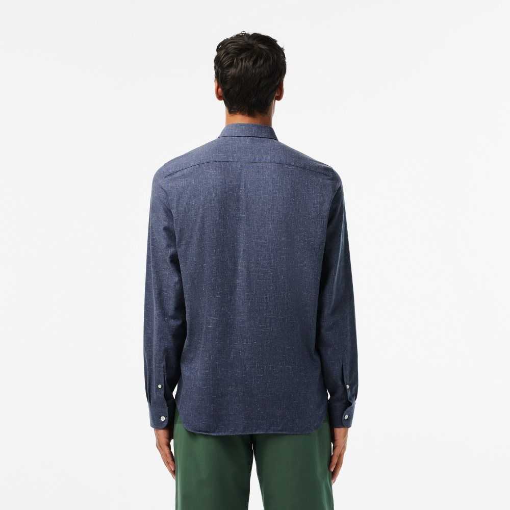 Lacoste Slim Fit Bomull Chambray Marineblå Blå Hvite | 5974-GPDQI