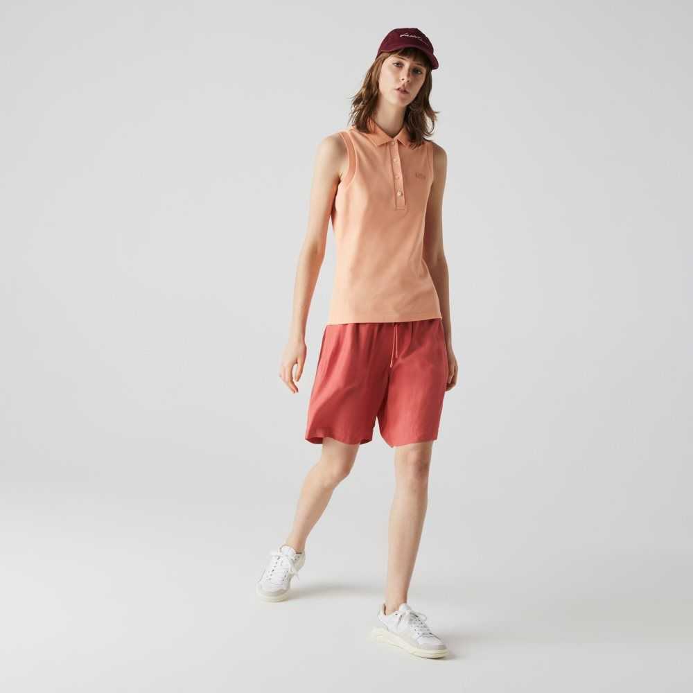 Lacoste Slim Fit Ermeløse Bomull Pique Lyse Oransje | 7948-SPTGJ