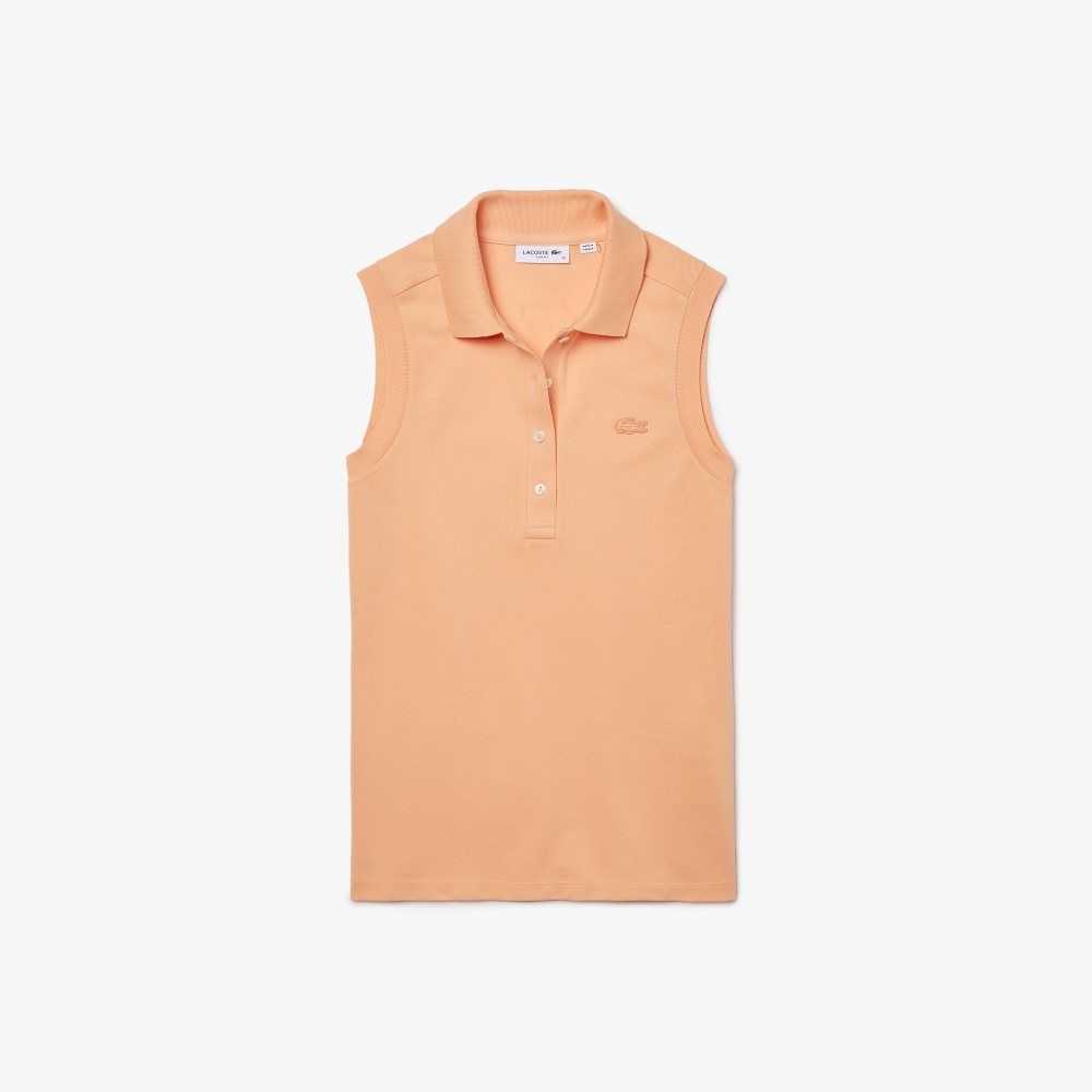 Lacoste Slim Fit Ermeløse Bomull Pique Lyse Oransje | 7948-SPTGJ