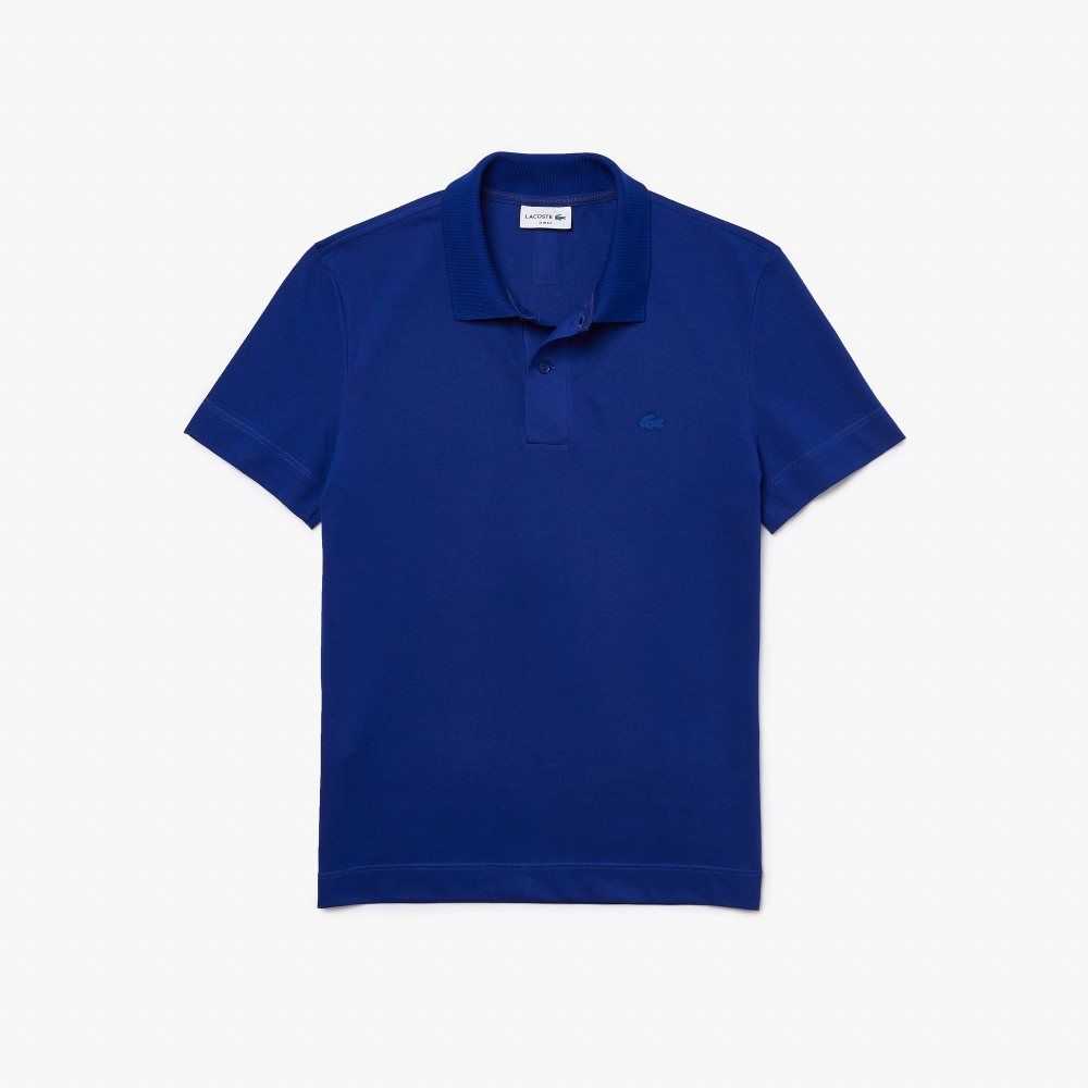 Lacoste Slim Fit Organic Stretch Bomull Pique Blå | 8310-JVAIK