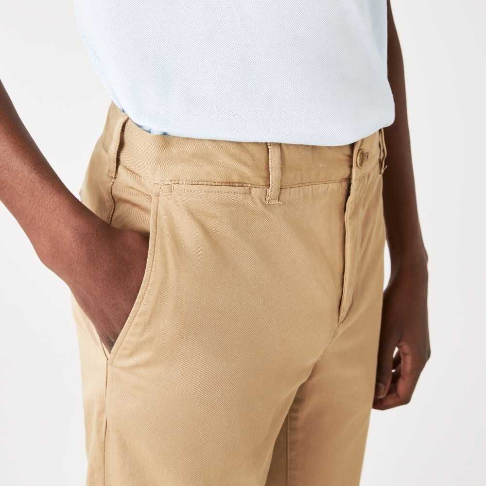 Lacoste Slim Fit Stretch Bomull Beige | 2134-PWNBJ