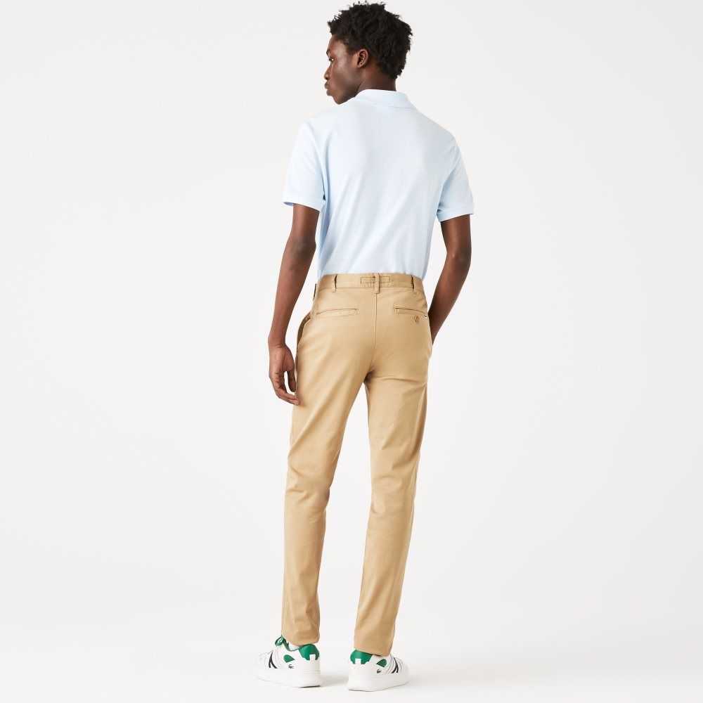 Lacoste Slim Fit Stretch Bomull Beige | 2134-PWNBJ