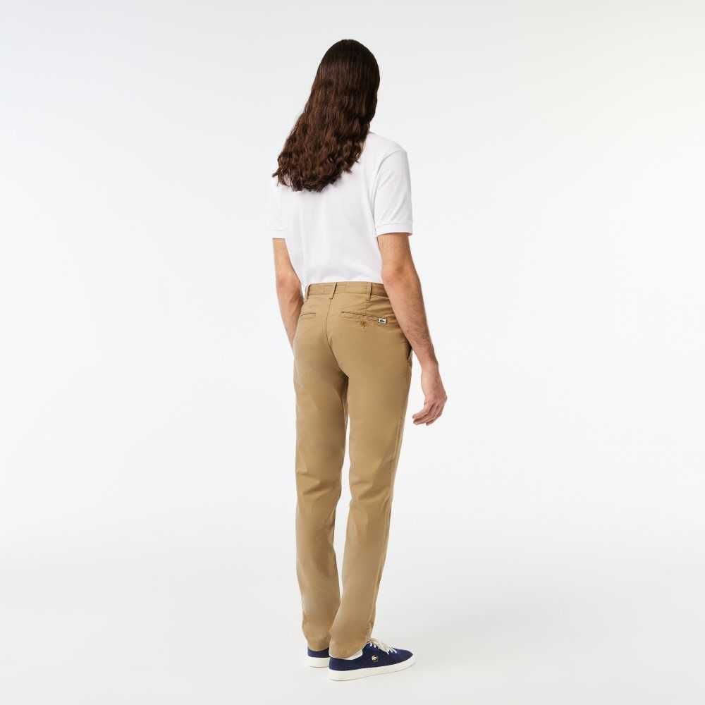 Lacoste Slim Fit Stretch Bomull Beige | 3781-DYRTK