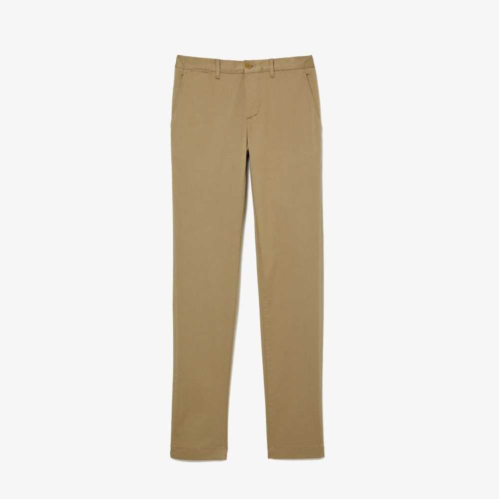 Lacoste Slim Fit Stretch Bomull Beige | 3781-DYRTK