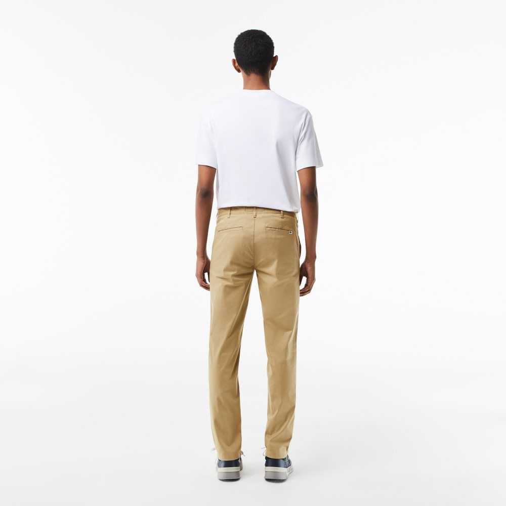 Lacoste Slim Fit Stretch Bomull Chinos Beige | 7248-DPCQU