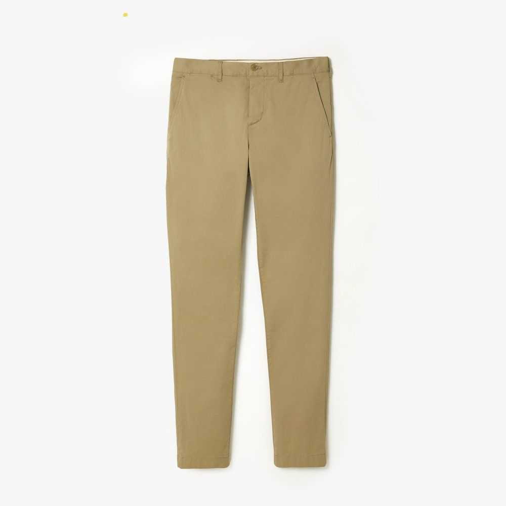 Lacoste Slim Fit Stretch Bomull Chinos Beige | 7248-DPCQU