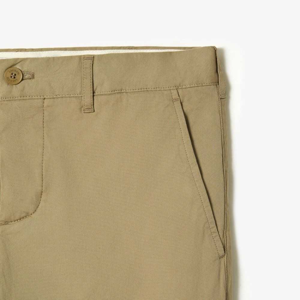 Lacoste Slim Fit Stretch Bomull Chinos Beige | 7248-DPCQU