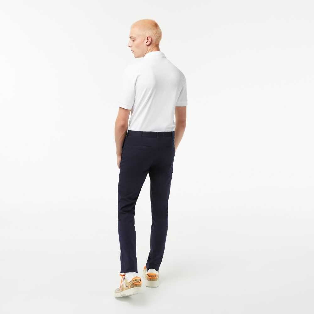 Lacoste Slim Fit Stretch Bomull Chinos Marineblå Blå | 0784-JPNAD