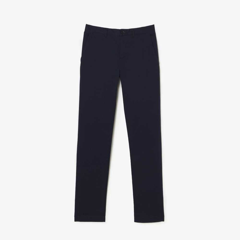 Lacoste Slim Fit Stretch Bomull Chinos Marineblå Blå | 0784-JPNAD