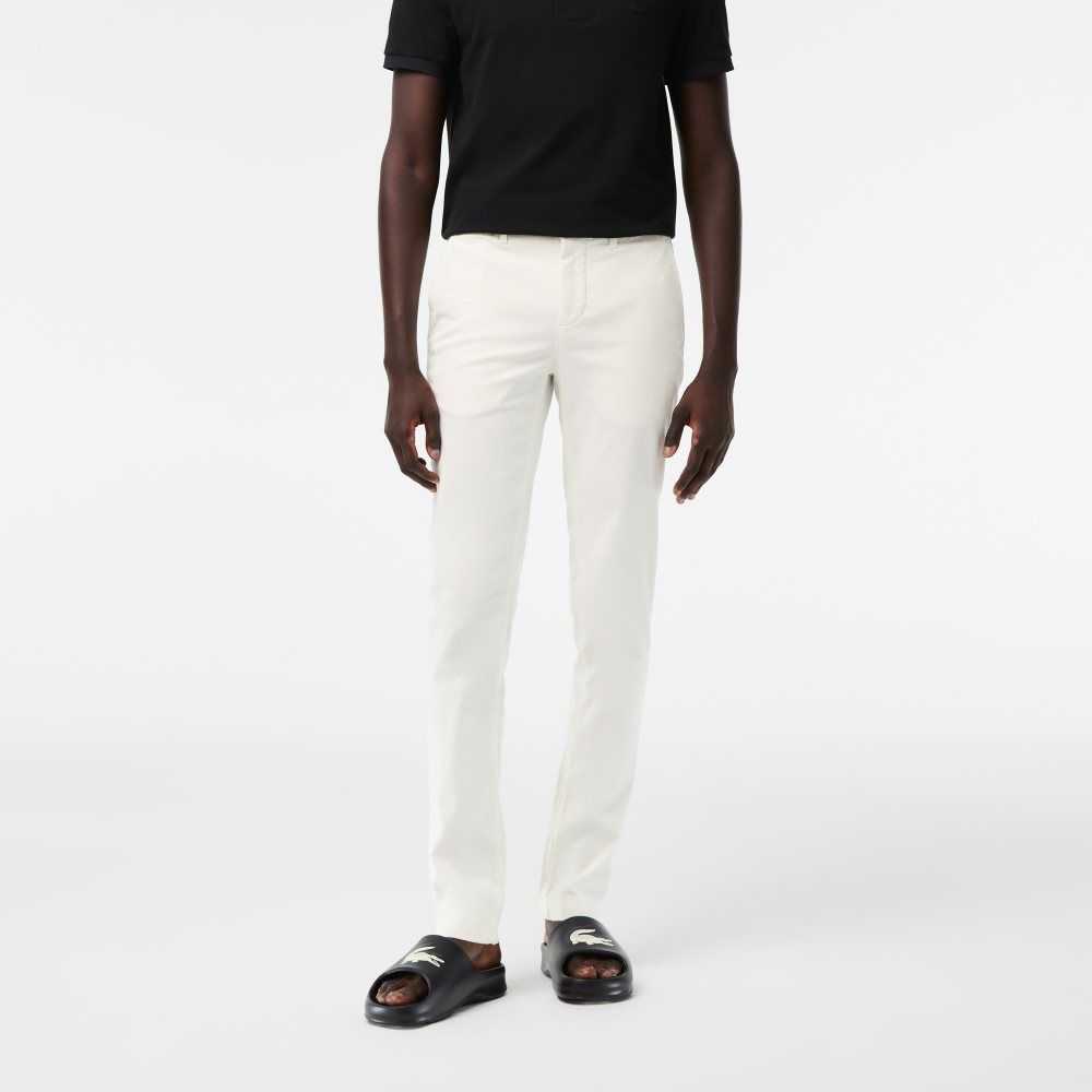 Lacoste Slim Fit Stretch Bomull Hvite | 9250-YLKTO