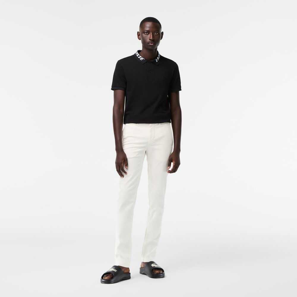 Lacoste Slim Fit Stretch Bomull Hvite | 9250-YLKTO