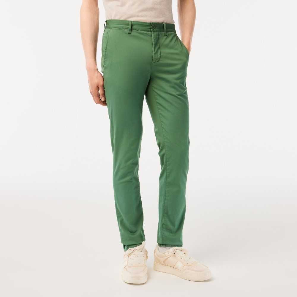 Lacoste Slim Fit Stretch Bomull Khaki Grønn | 5061-CVNBA