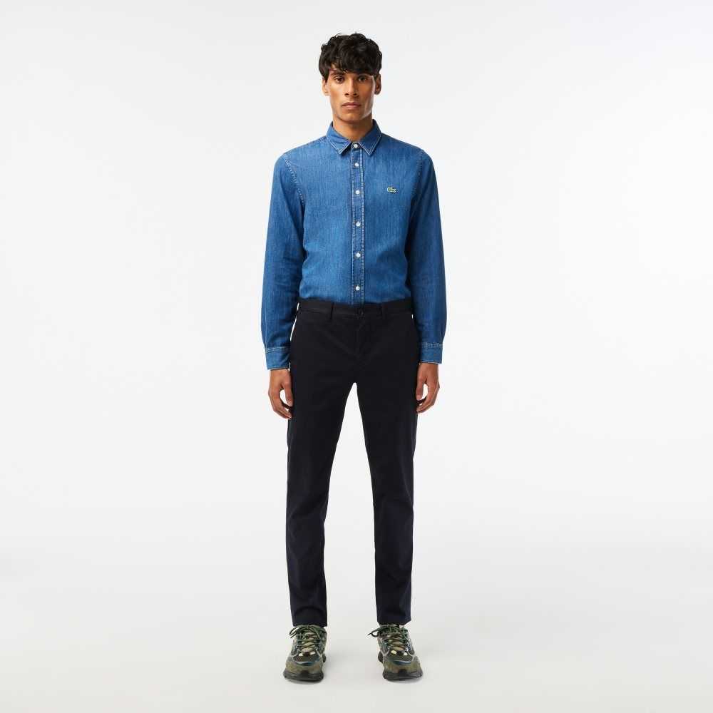 Lacoste Slim Fit Stretch Bomull Marineblå Blå | 4695-INRAH