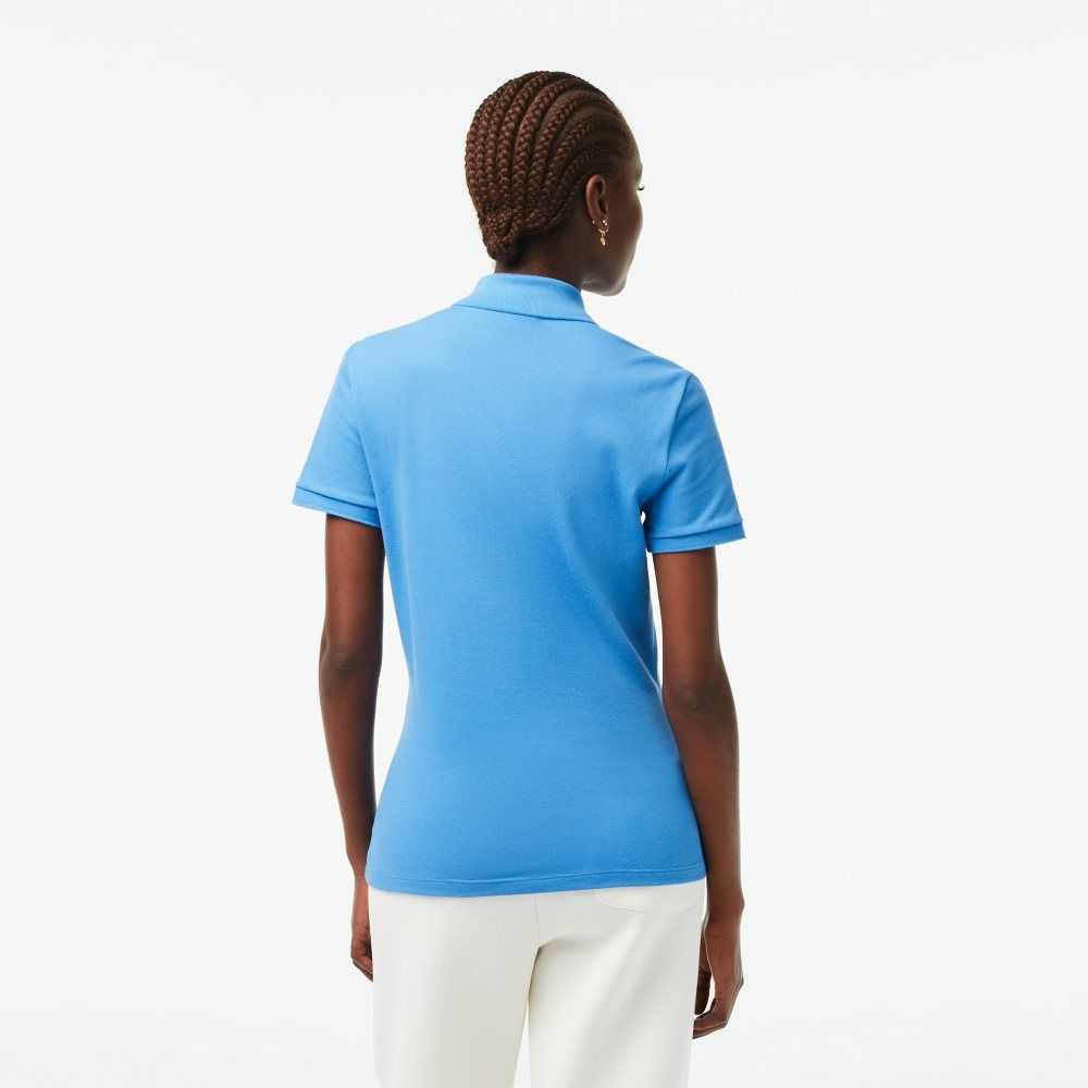 Lacoste Slim Fit Stretch Bomull Pique Blå | 6430-CANEH