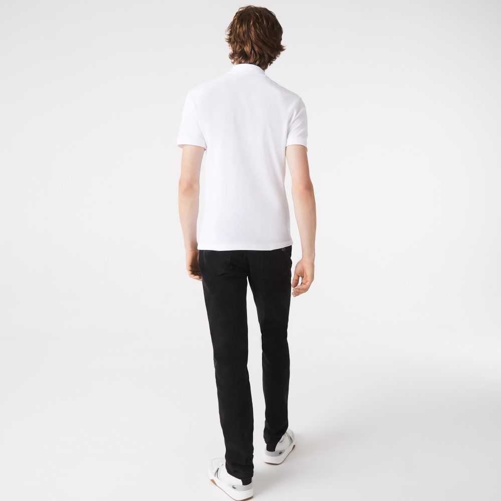 Lacoste Slim Fit Stretch Bomull Pique Grey Crocodile Hvite | 2875-AUOND