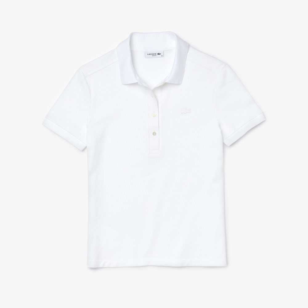 Lacoste Slim Fit Stretch Bomull Pique Hvite | 1984-XADZF