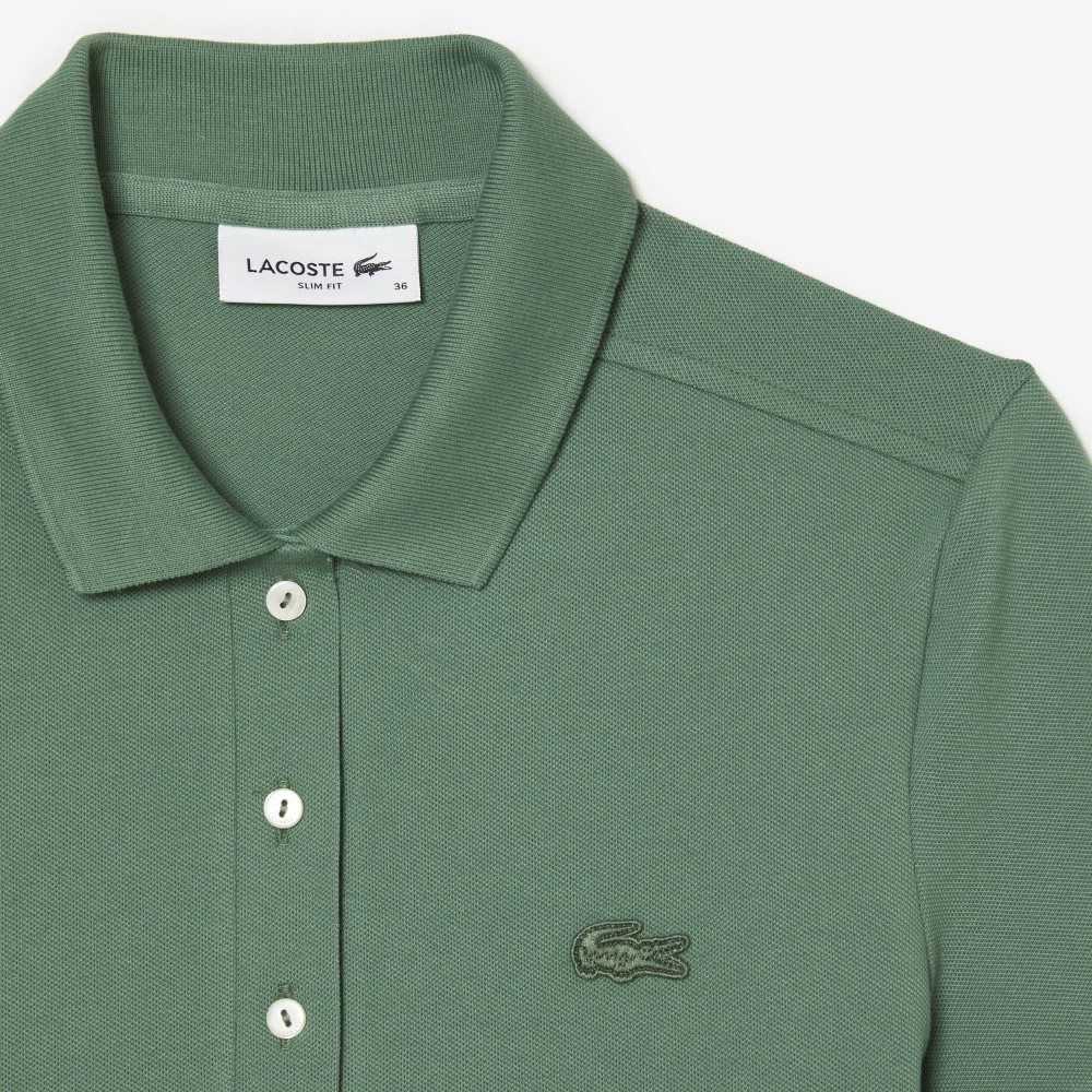 Lacoste Slim Fit Stretch Bomull Pique Khaki Grønn | 2870-NGCPT