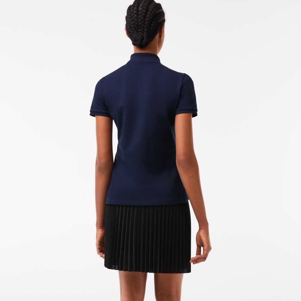 Lacoste Slim Fit Stretch Bomull Pique Marineblå Blå | 7084-ZNRXK