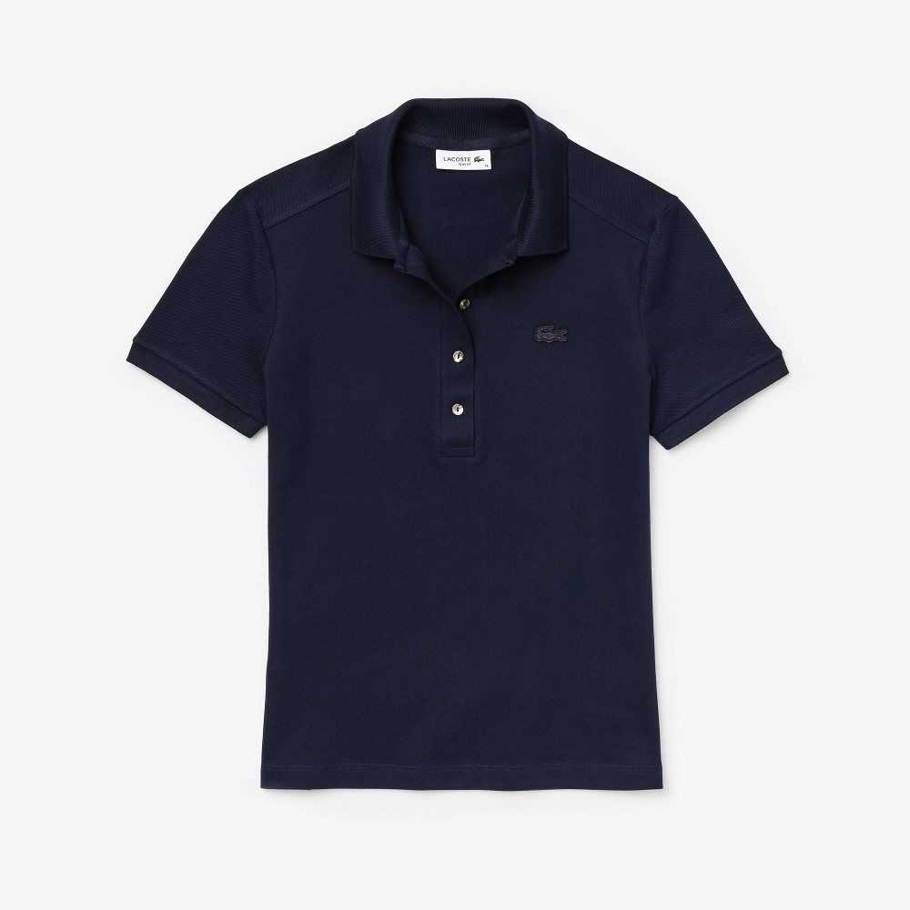 Lacoste Slim Fit Stretch Bomull Pique Marineblå Blå | 7084-ZNRXK