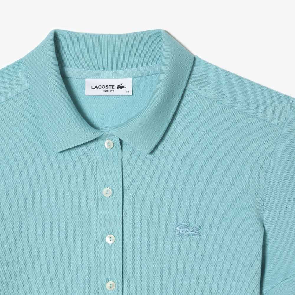 Lacoste Slim Fit Stretch Bomull Pique Mint | 8240-LHUEQ