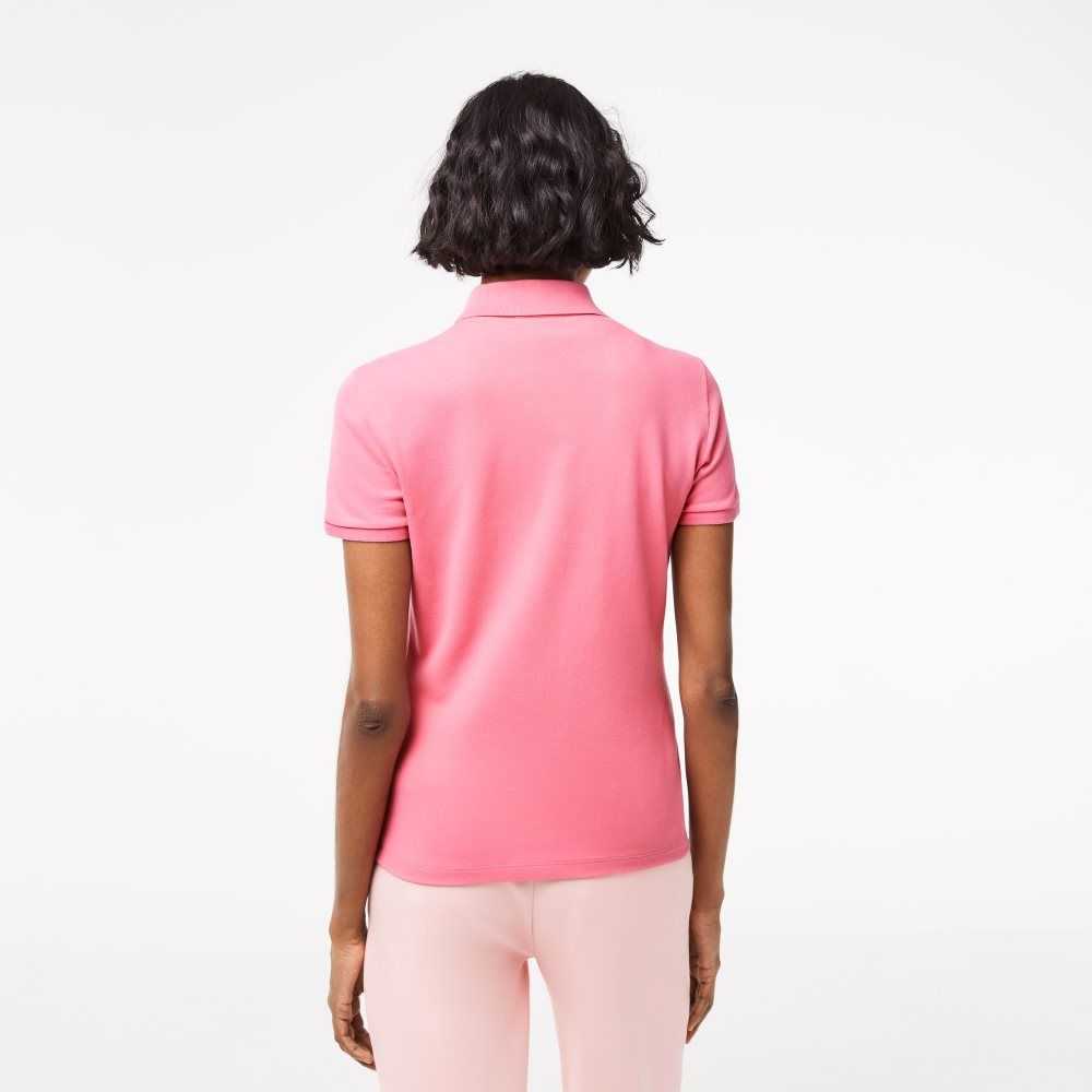 Lacoste Slim Fit Stretch Bomull Pique Rosa | 4981-ONESA