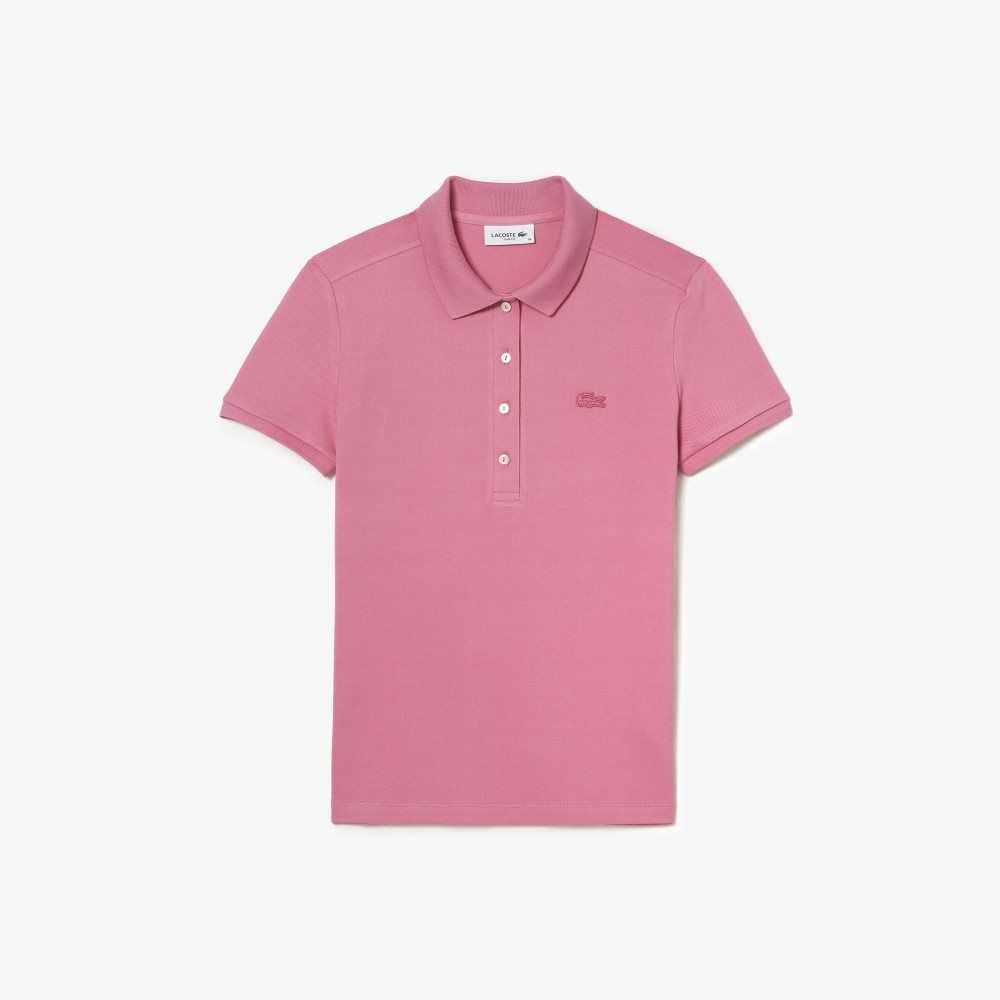 Lacoste Slim Fit Stretch Bomull Pique Rosa | 4981-ONESA