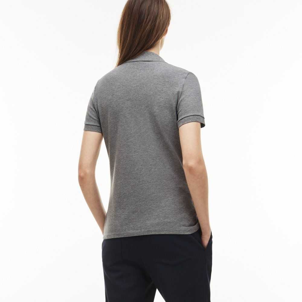 Lacoste Slim Fit Stretch Mini Bomull Pique Grå | 5670-VKLZF