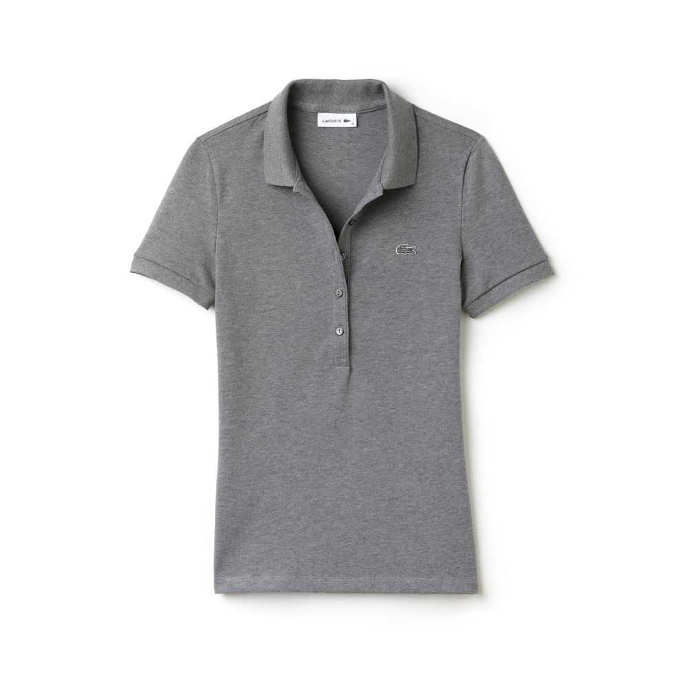 Lacoste Slim Fit Stretch Mini Bomull Pique Grå | 5670-VKLZF