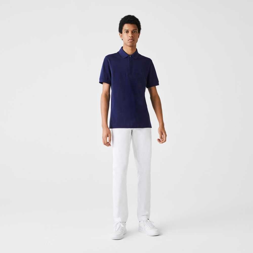 Lacoste Smart Paris Stretch Bomull Blå | 6209-YSNRE