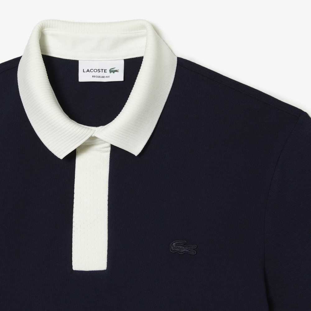 Lacoste Smart Paris with cotton Petit Pique Marineblå Blå Hvite | 7951-IYKDX