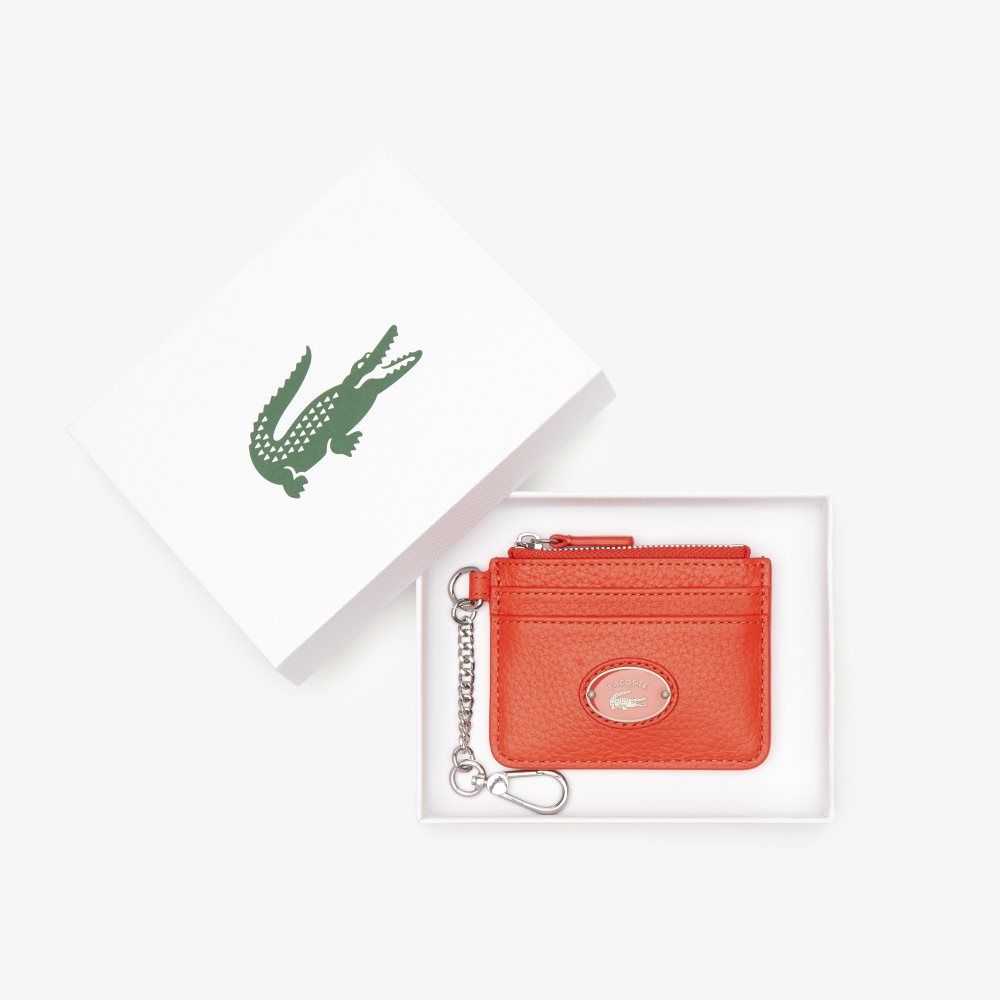 Lacoste Snap Hook Grained Lær Card Holder Multicolor | 8934-ZQMWG