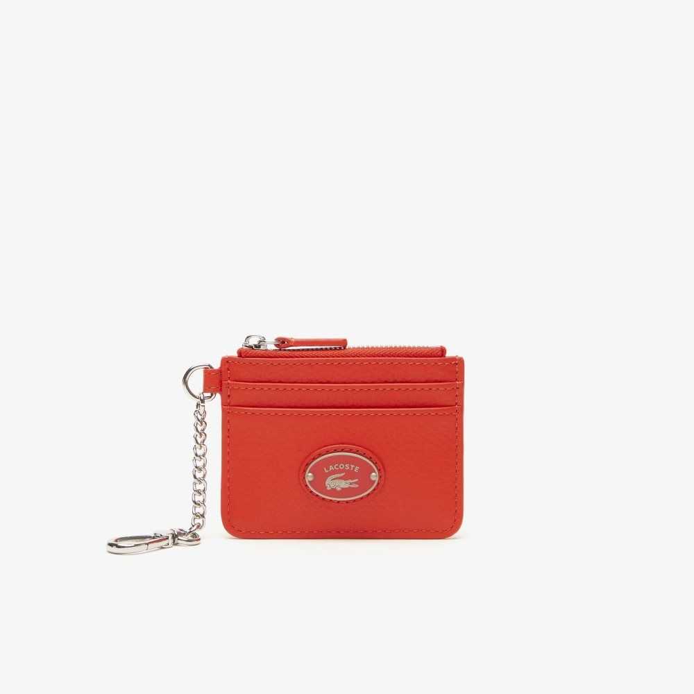 Lacoste Snap Hook Grained Lær Card Holder Multicolor | 8934-ZQMWG