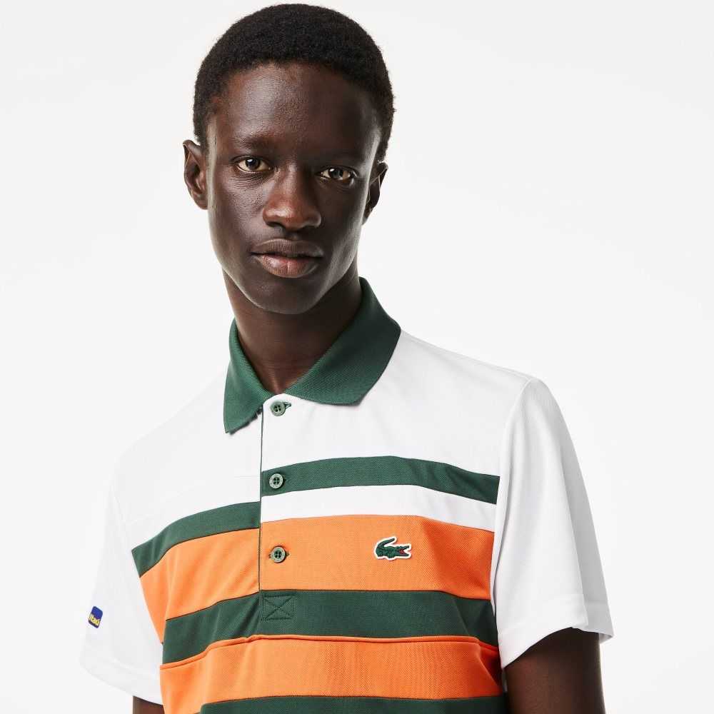 Lacoste Sports Miami Open Edition Stripe Hvite Oransje Grønn | 9137-YJXNO