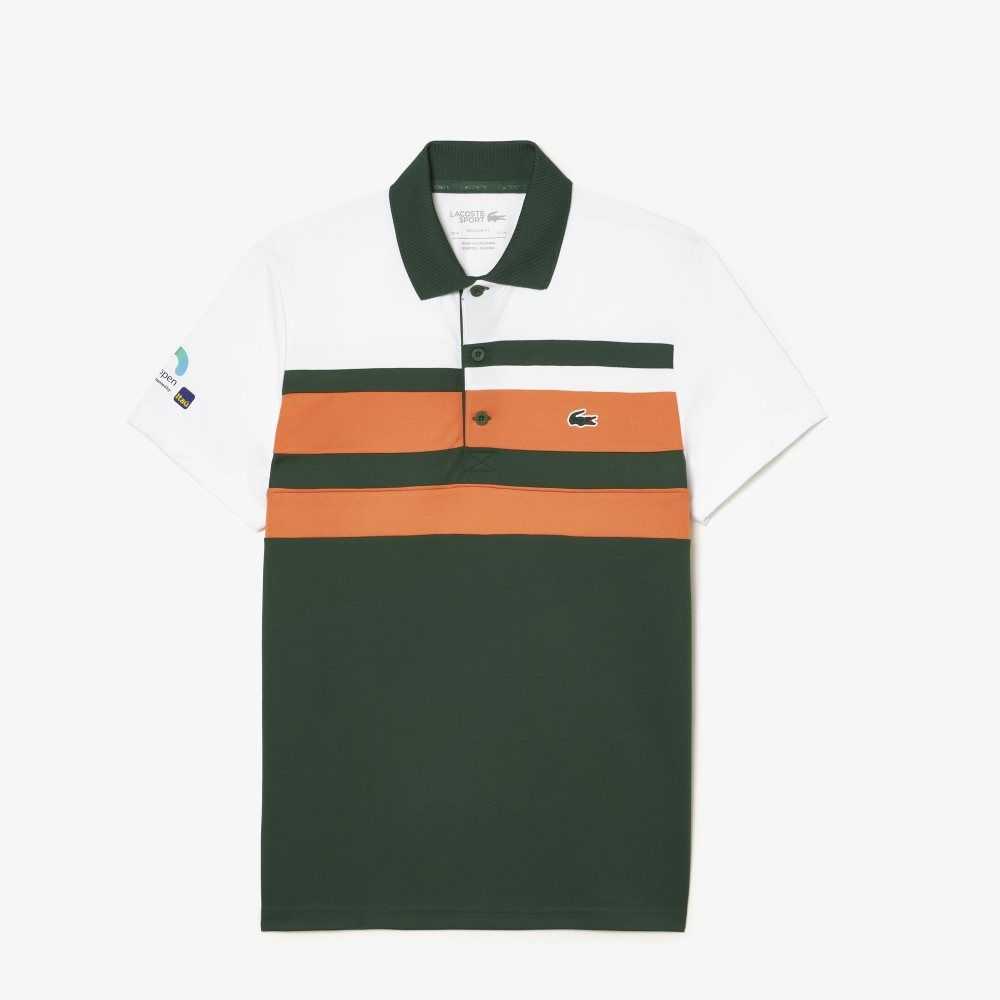 Lacoste Sports Miami Open Edition Stripe Hvite Oransje Grønn | 9137-YJXNO