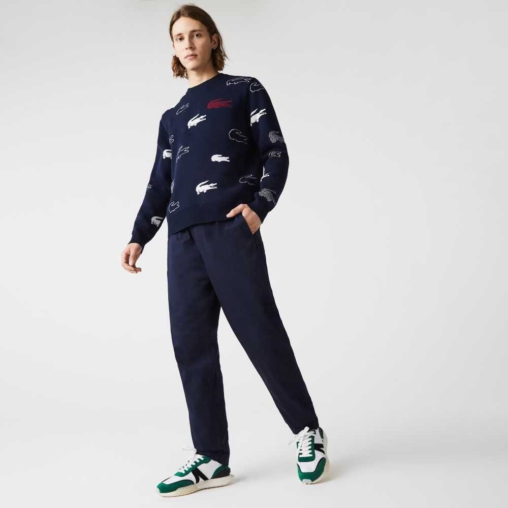 Lacoste Stretch Bomull Jogging Marineblå Blå | 5329-RASDY