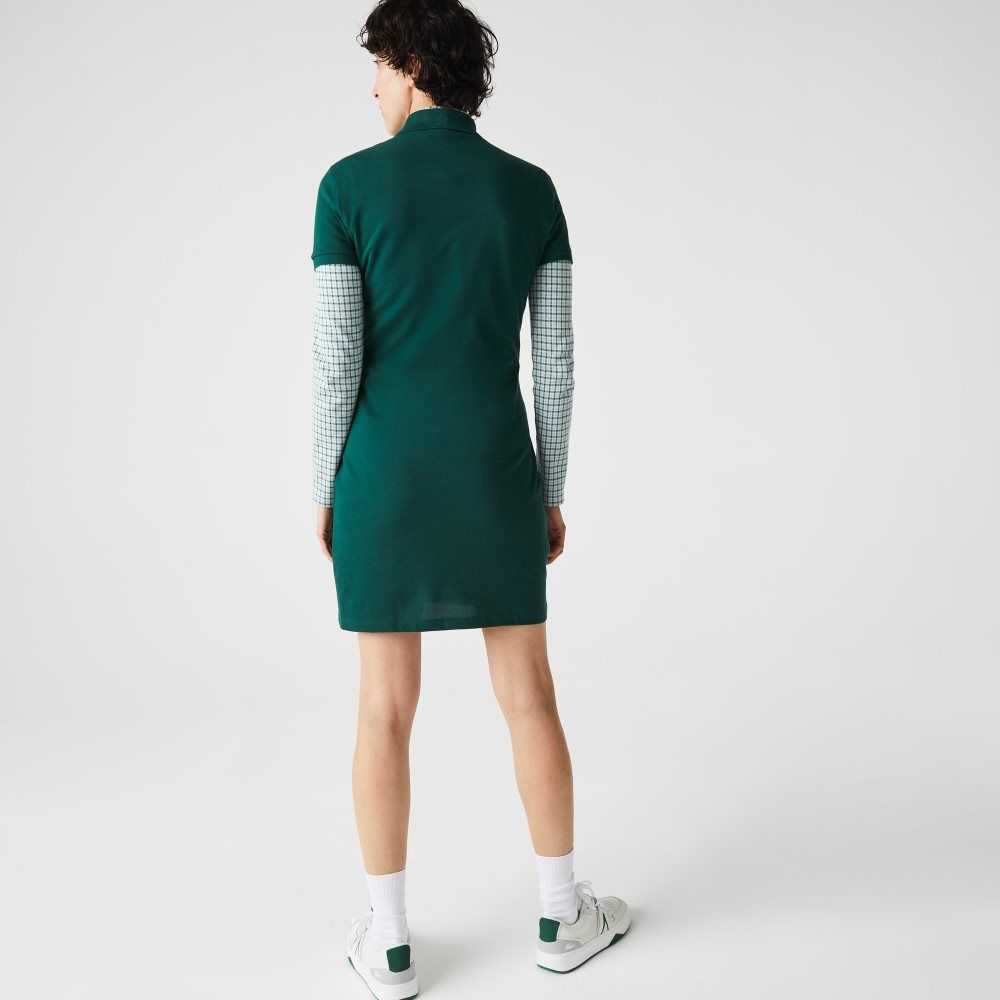 Lacoste Stretch Bomull Pique Polo Grønn | 2487-DSNMT