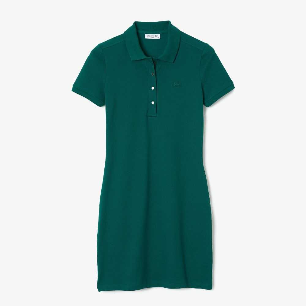 Lacoste Stretch Bomull Pique Polo Grønn | 2487-DSNMT