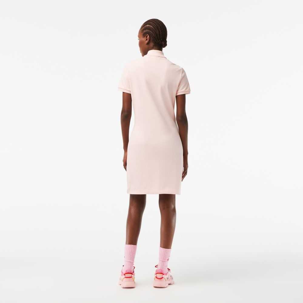 Lacoste Stretch Bomull Pique Polo Lyse Rosa | 5243-ZHFBE