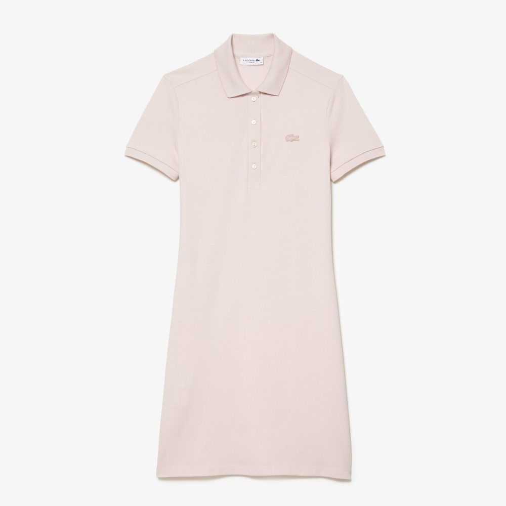 Lacoste Stretch Bomull Pique Polo Lyse Rosa | 5243-ZHFBE