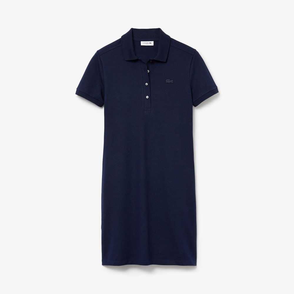 Lacoste Stretch Bomull Pique Polo Marineblå Blå | 0923-EMIFV